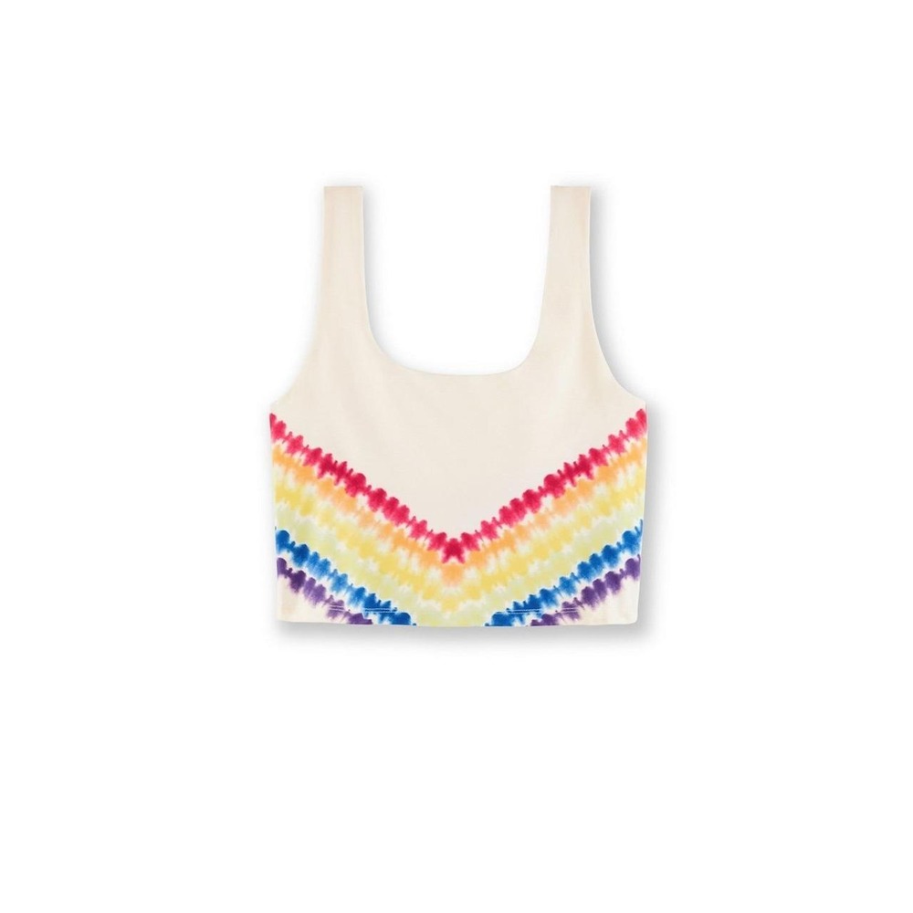 Fabletics Lydia Built-In Bra Tank‎ in the Egret/Tie Dye Chevron colorway 2xL